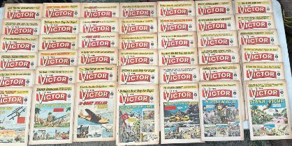 A collection of vintage The Victor comics from 1960's and 1970's