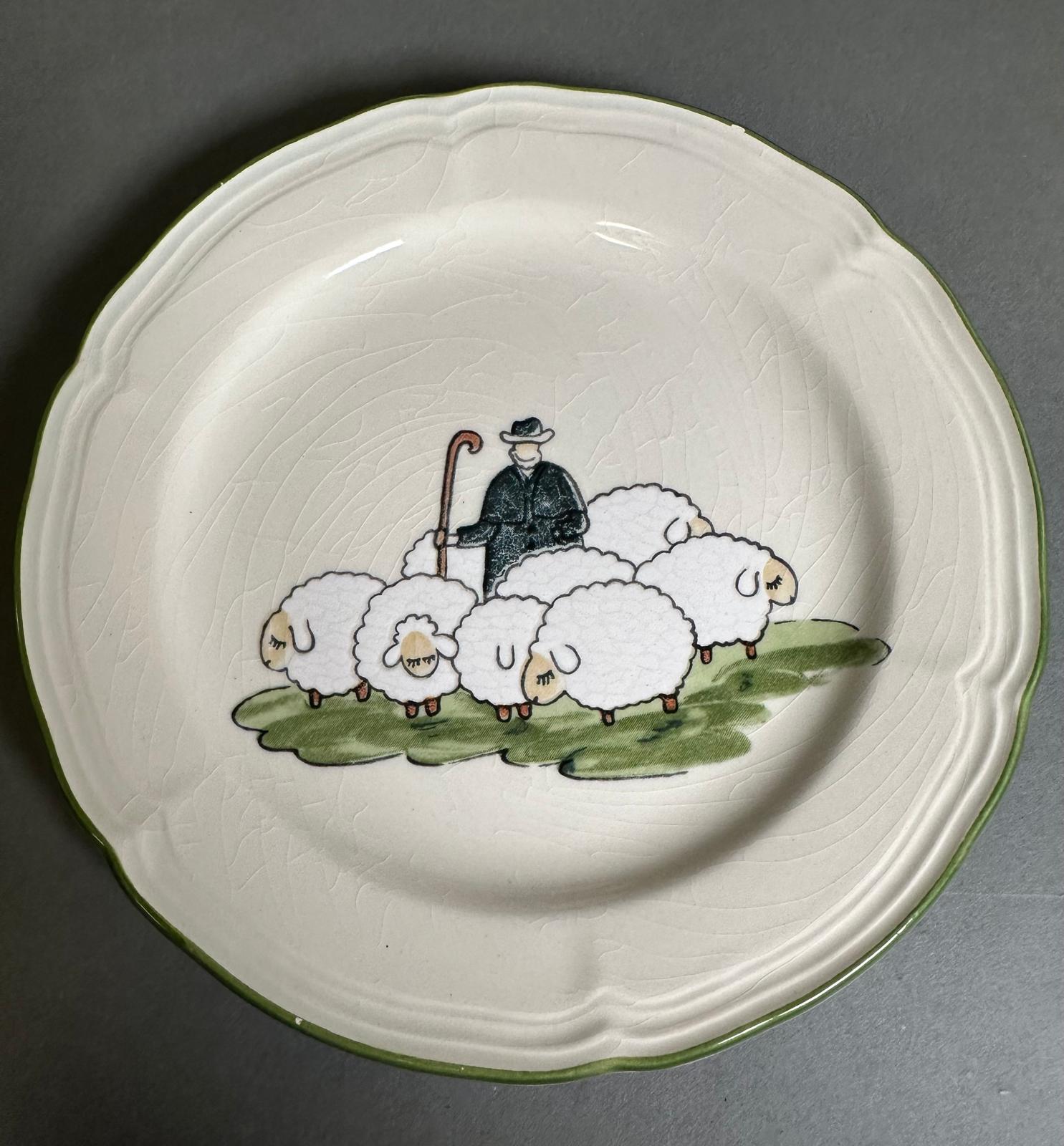 A quantity of vintage Tariffing West German Shepherd, sheep ceramics to include teapot, terrine, - Image 3 of 5