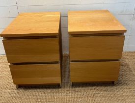 A pair of Ikea Malm bedsides (H55cm W48cm D40cm)