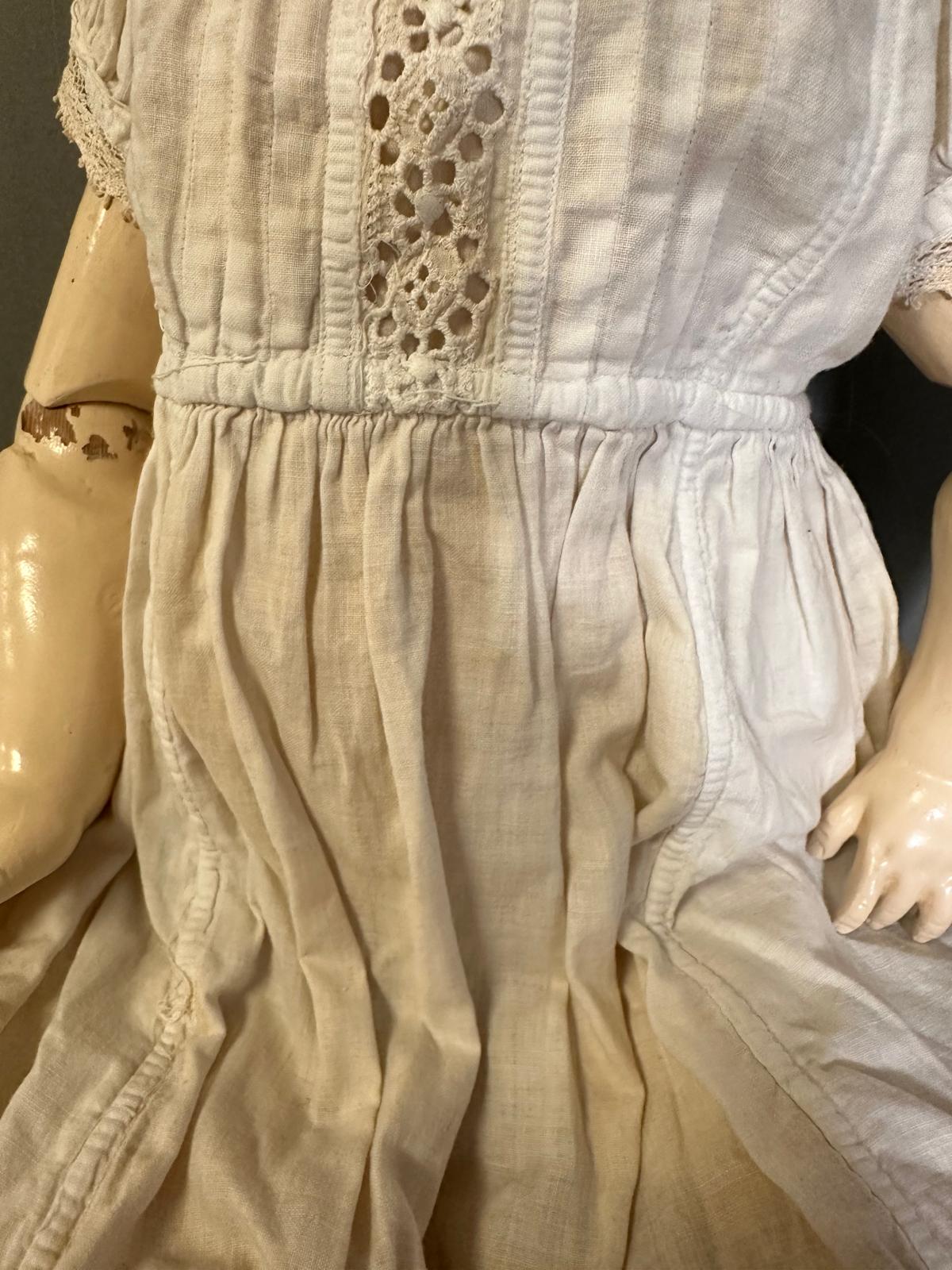 An antique German doll with carved wooden body - Image 6 of 6