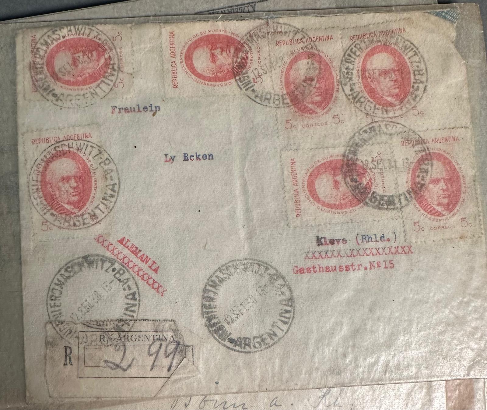 A Box containing individually wrapped posted envelopes with stamps from across the world including - Image 8 of 8