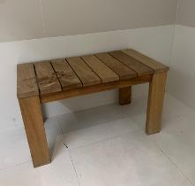 A wooden bench seat (H45cm W80cm D43cm)