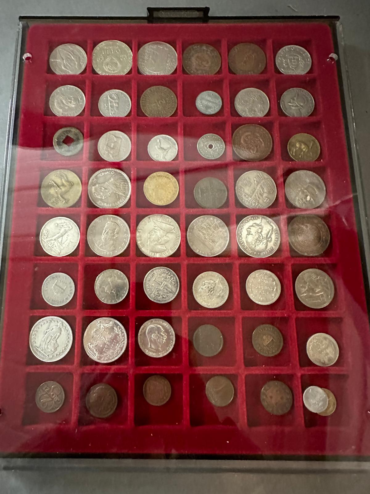 A selection of world coins in seven trays, including Indian, Russian etc. - Image 4 of 9
