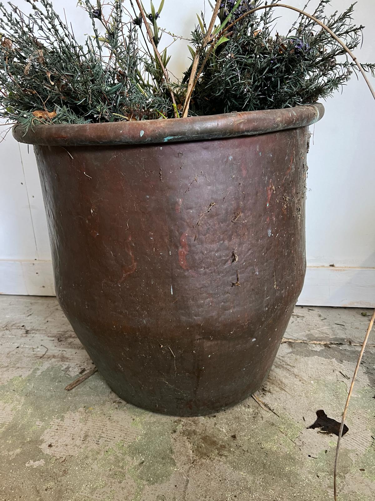 A weathered copper planter (H53cm Dia55cm) - Image 2 of 2