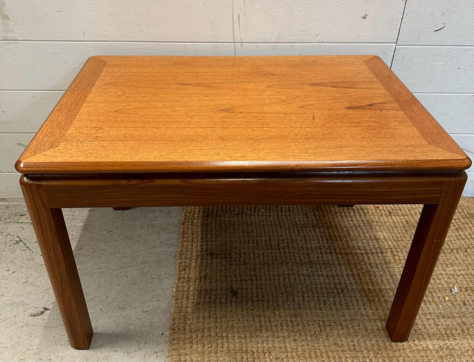 A Mid Century square side table (H46cm W73cm D43cm)