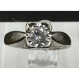 A 9ct white gold diamond, 0.3ct ring approximate siz I.