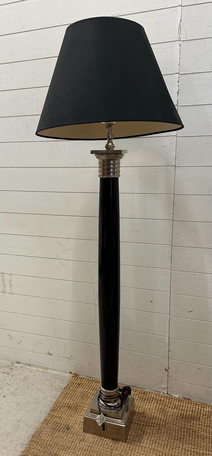 A black and chrome Art Deco style floor lamp. - Image 4 of 6