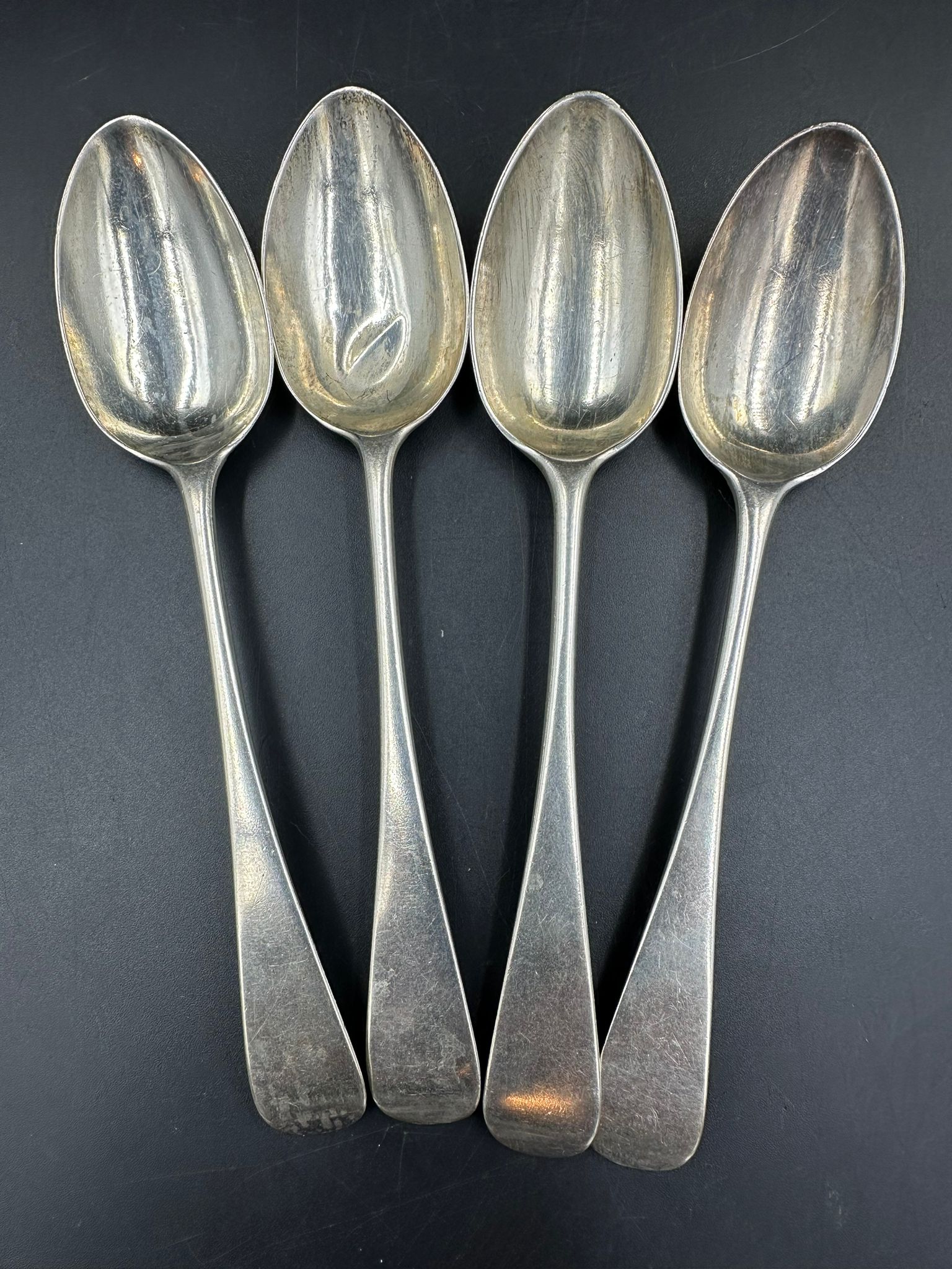 Four Victorian silver teaspoons,hallmarked for London 1883 by Holland, Son & Slater - Image 3 of 4