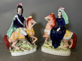 Two Staffordshire flatbacks of Louis Napoleon and the Empress of France