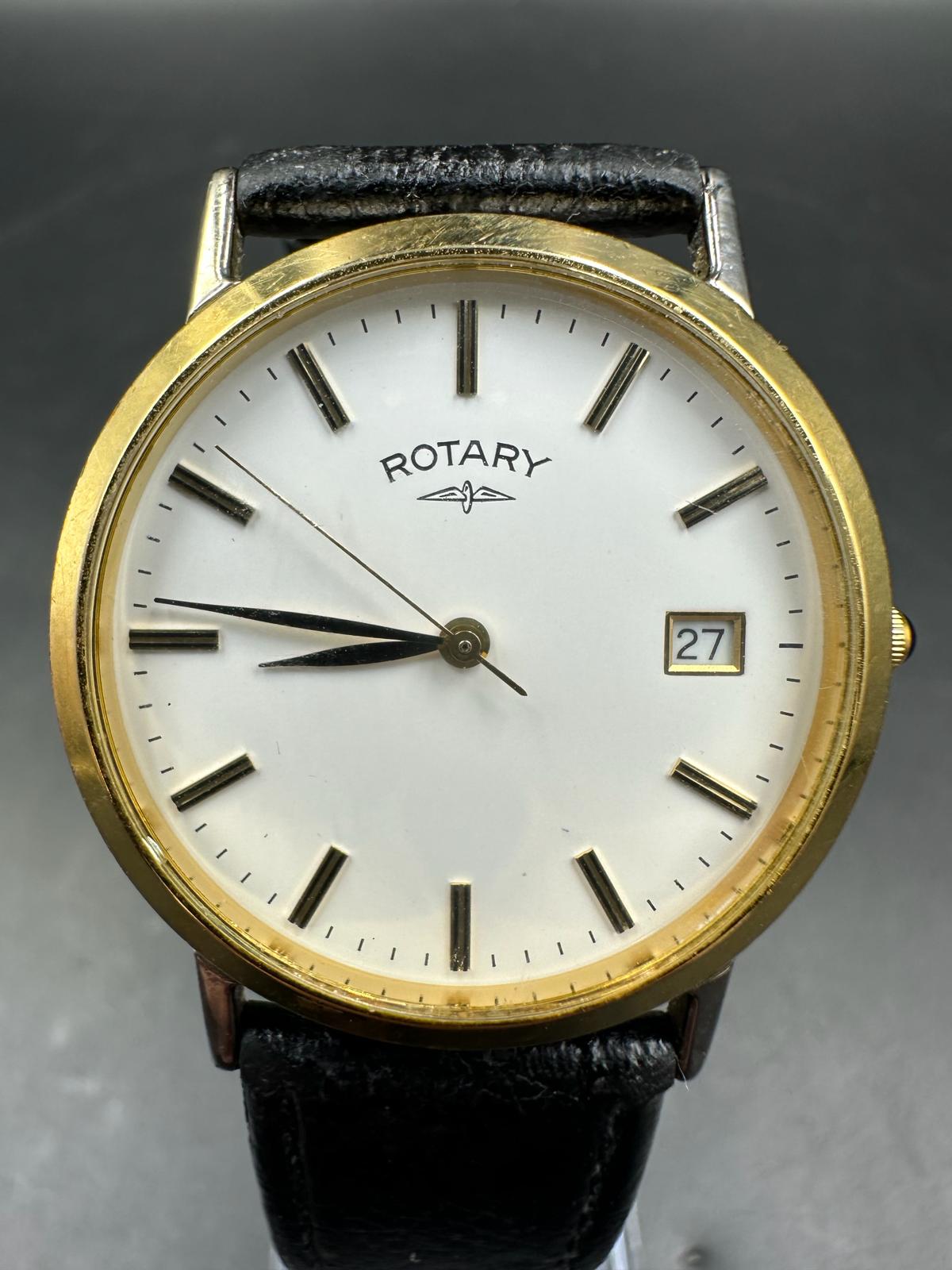 A Rotary wristwatch on leather strap, gold plated, model reference number 4990 UCAR 364 - Image 5 of 6