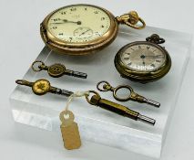 Two brass pocket watches