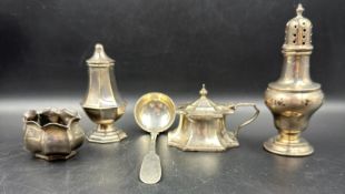 A selection of silver items hallmarked for Birmingham, various makers and years to include sugar