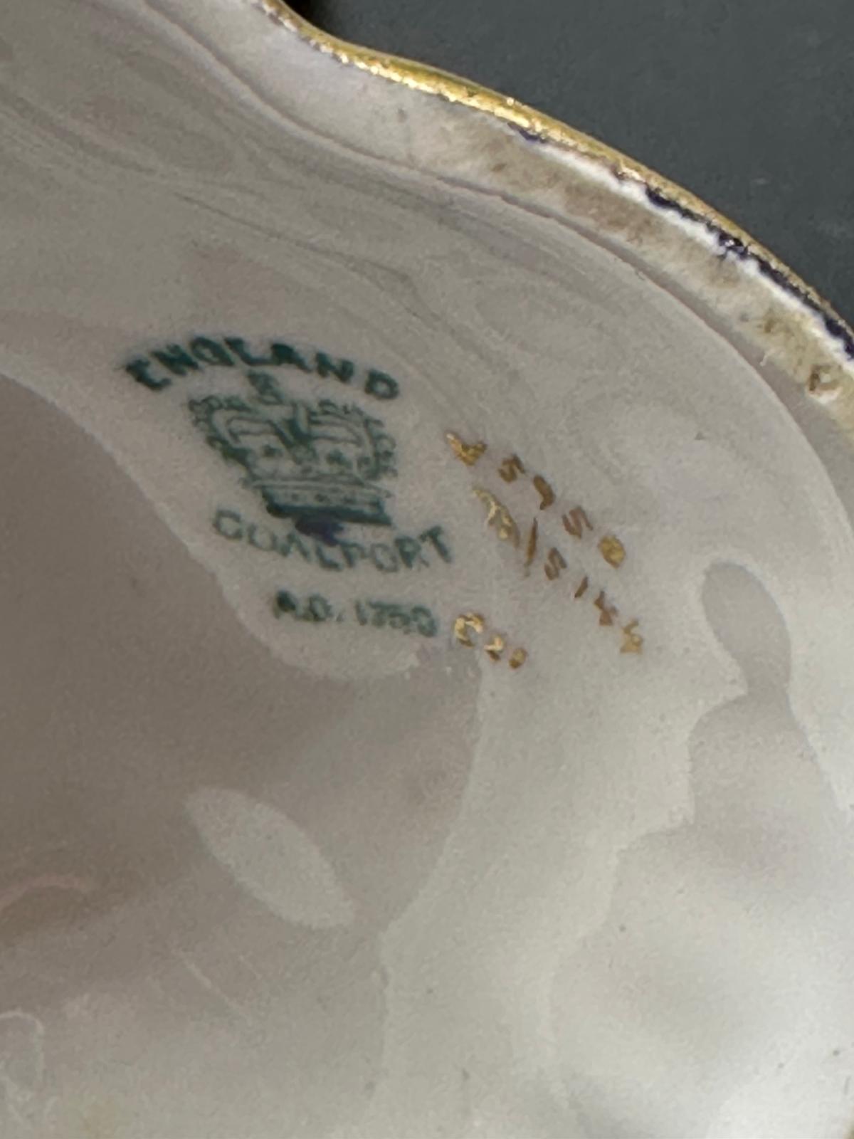 An early 20th Century Coalport, three handled goblet with blue grounds under a acid etch gilt - Image 4 of 5