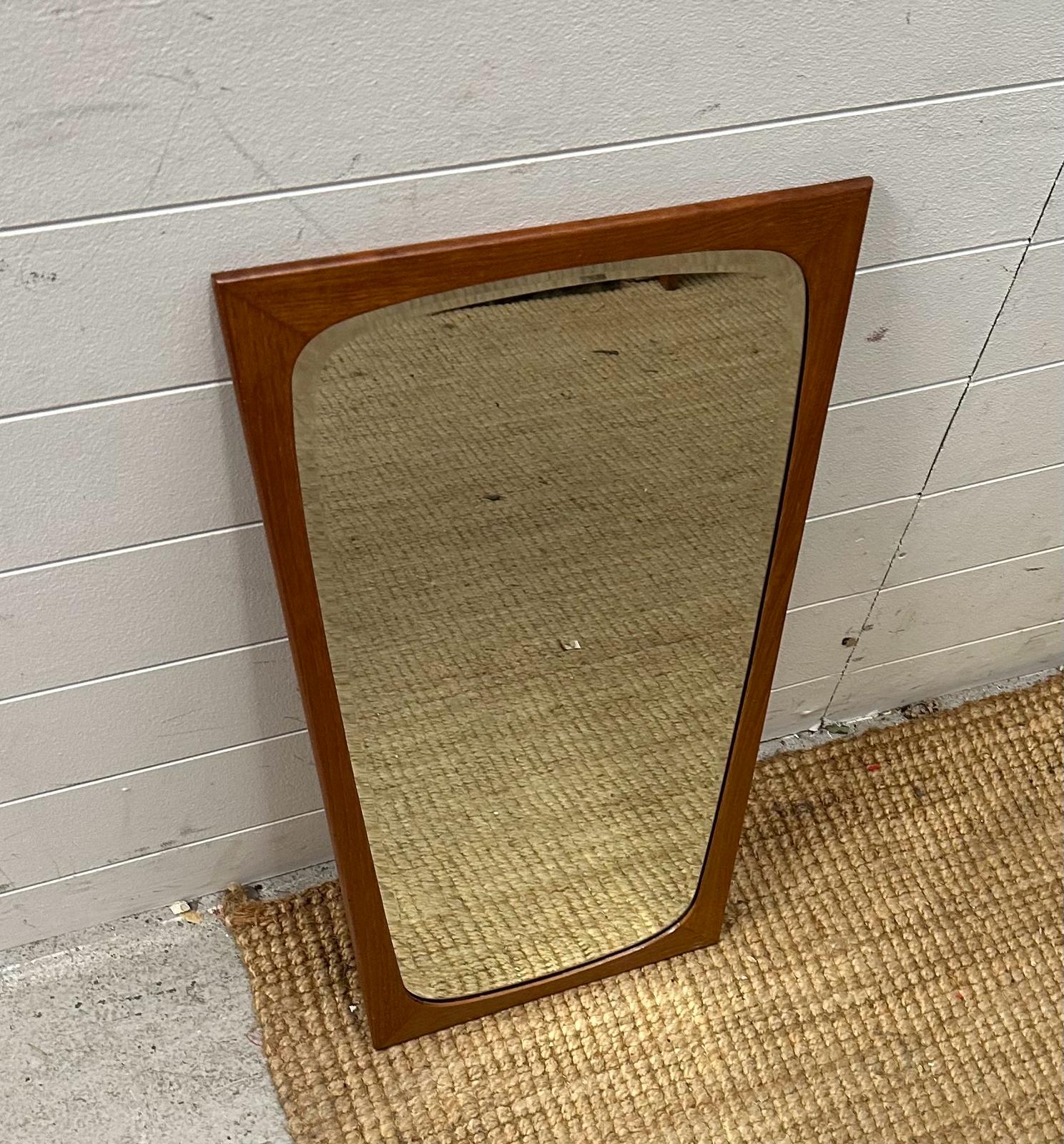 A Danish Mid Century wall hanging mirror 70cm x 37cm - Image 5 of 8