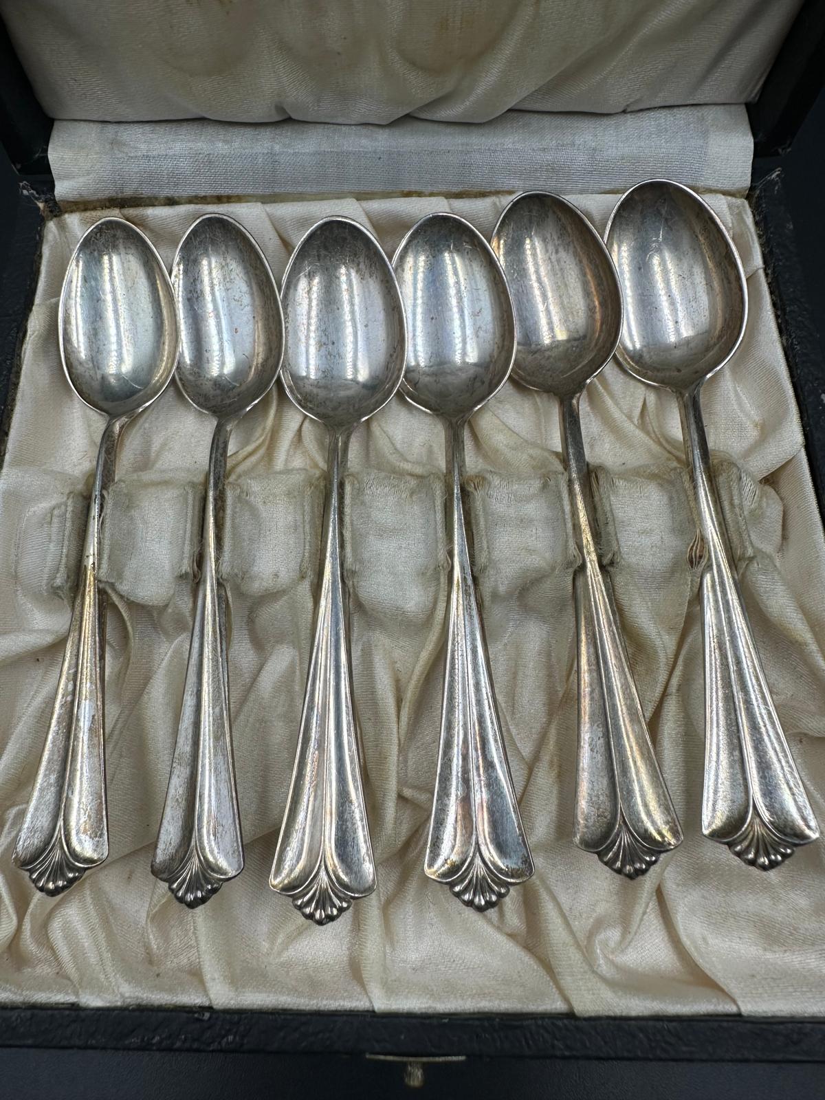 A boxed set of six silver teaspoons, hallmarked for Birmingham 155 with an approximate weight of 70g - Image 4 of 4