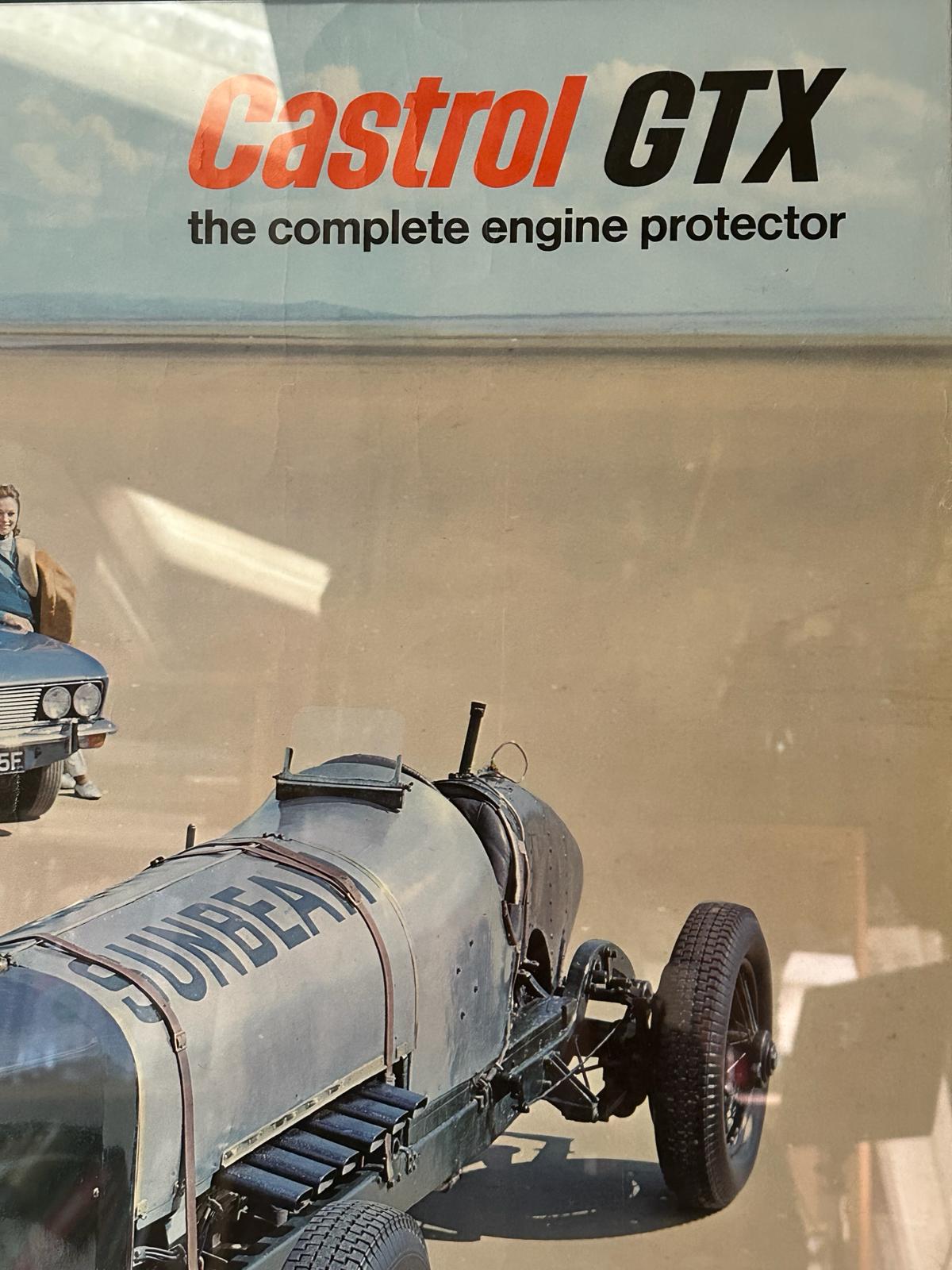 A vintage Castrol GTX The Complete Engine Protector poster featuring a Sunbeam and a Peudine Sands - Image 4 of 4