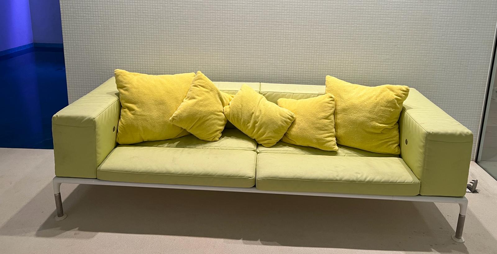A sofa in lime green by B & B Italia outdoor springtime range (H73cm W260cm D97cm) Condition Report