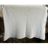 A white knitted Ralph Lauren throw 275cm x 230cm Condition Report pull to one side, no marks, no