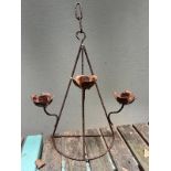 A wall hanging candle holder with flower candle holders (H48cm W26cm)