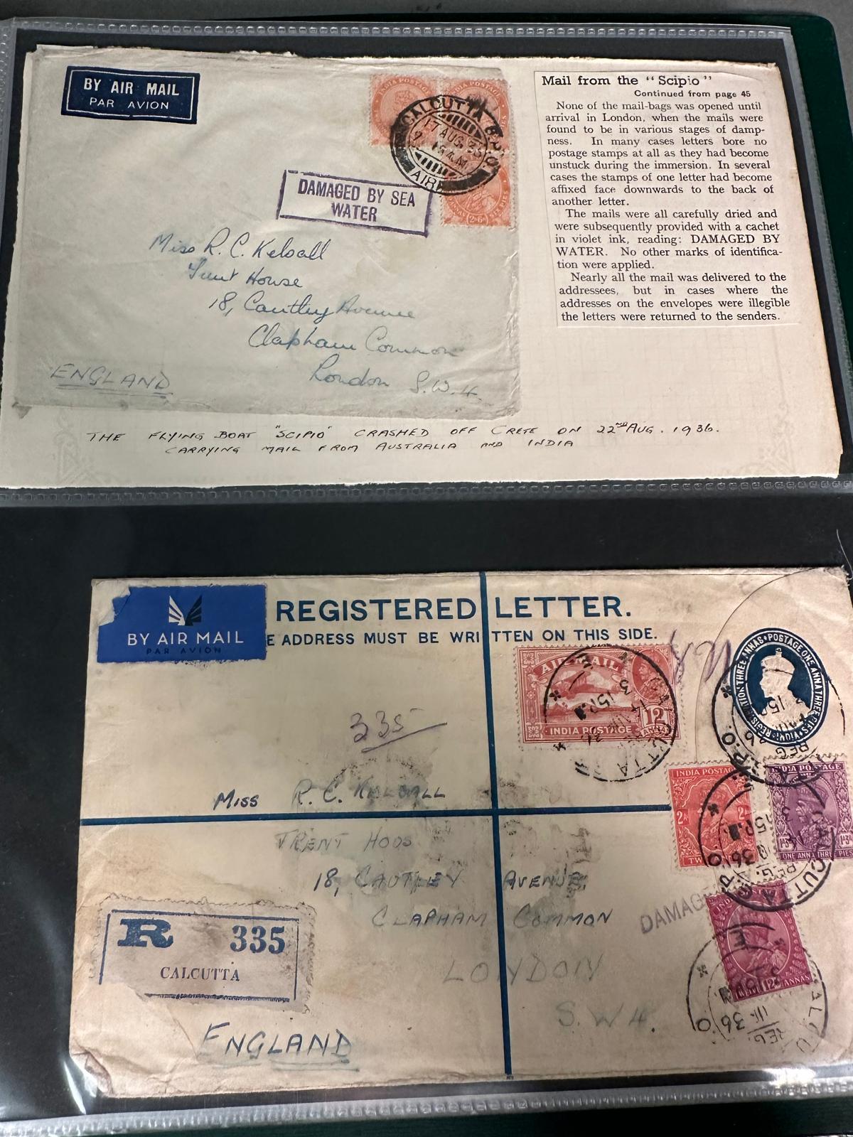 An album of various stamp issues, first day covers, including 'crash covers'from a Lahore air mail - Image 2 of 7