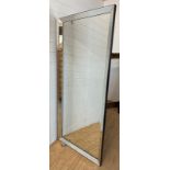 A contemporary bedroom mirror with a mirrored frame 178cm x 76cm