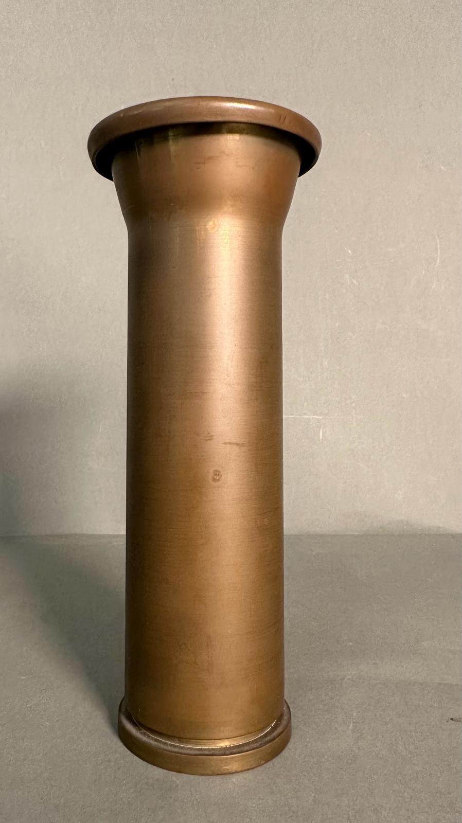 A trench art shell in the form of a vase