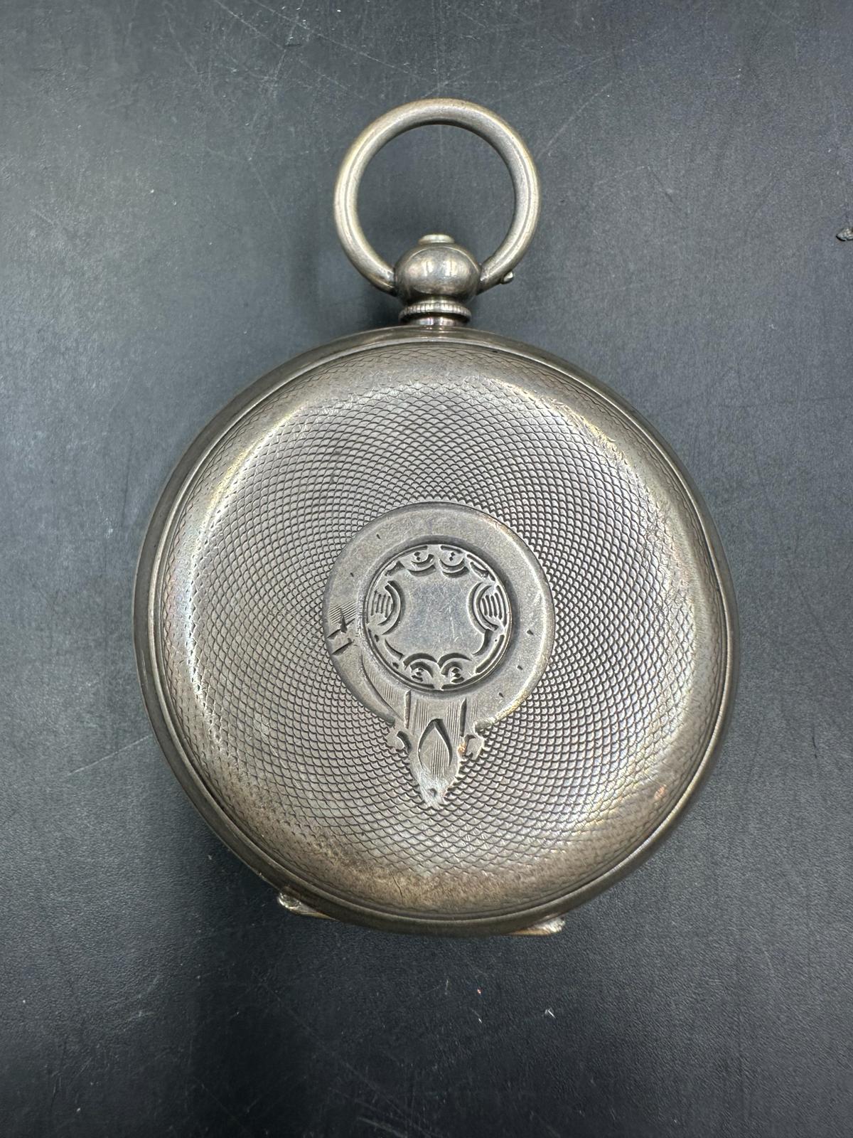 A gentleman's silver cased open face pocket watch - Image 5 of 6