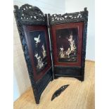 A Chinese black lacquer folding screen AF (H189cm W87cm each panel)