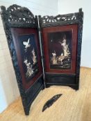 A Chinese black lacquer folding screen AF (H189cm W87cm each panel)