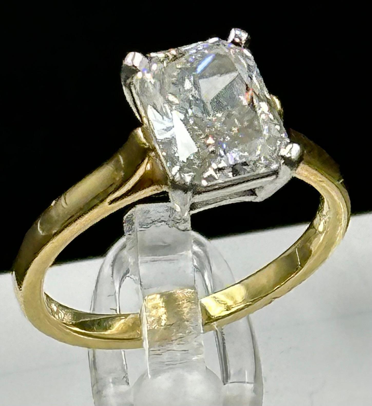 2.10ct Cushion cut diamond solitaire ring mounted in platinum and 18ct gold. Signed Tiffany & Co. - Image 5 of 5