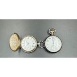 Two silver pocket watches, one by Pinnacle.