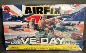 A boxed and sealed Airfix VE-Day 60th anniversary model kit