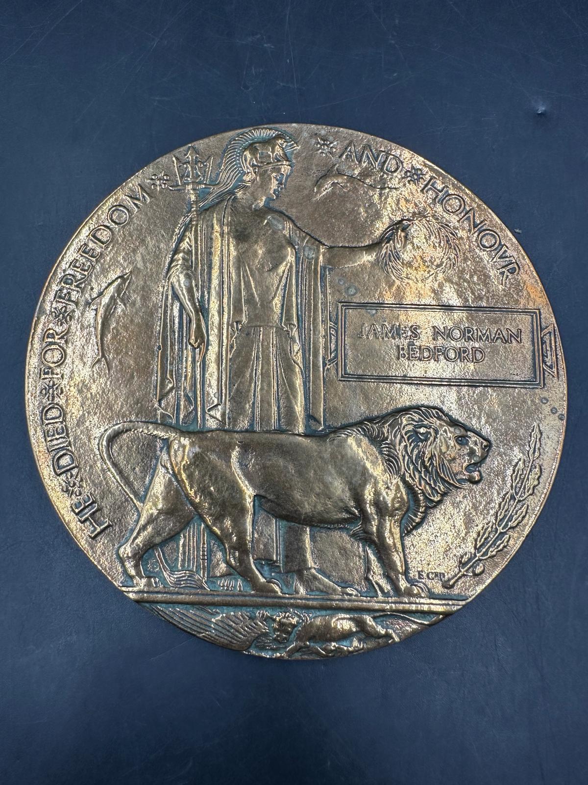 A WWI death plaque