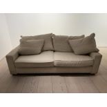 A large two seater Collins and Hayes sofa (H74cm W214cm D95cm SH42cm) Condition Report stains