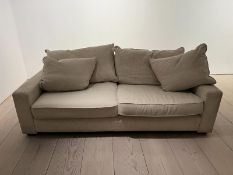 A large two seater Collins and Hayes sofa (H74cm W214cm D95cm SH42cm) Condition Report stains
