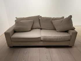 A large two seater Collins and Hayes sofa (H74cm W214cm D95cm SH42cm) Condition Report stains