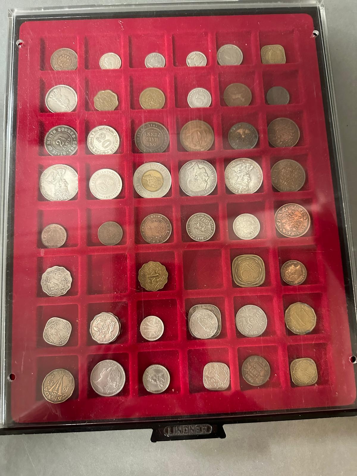 A selection of world coins in seven trays, including Indian, Russian etc. - Image 5 of 9