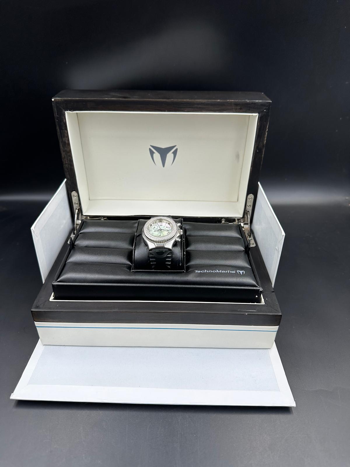 A Technomarine Technolady chrono DTLC05 with diamond bezel, box, outer box and papers - Image 2 of 4