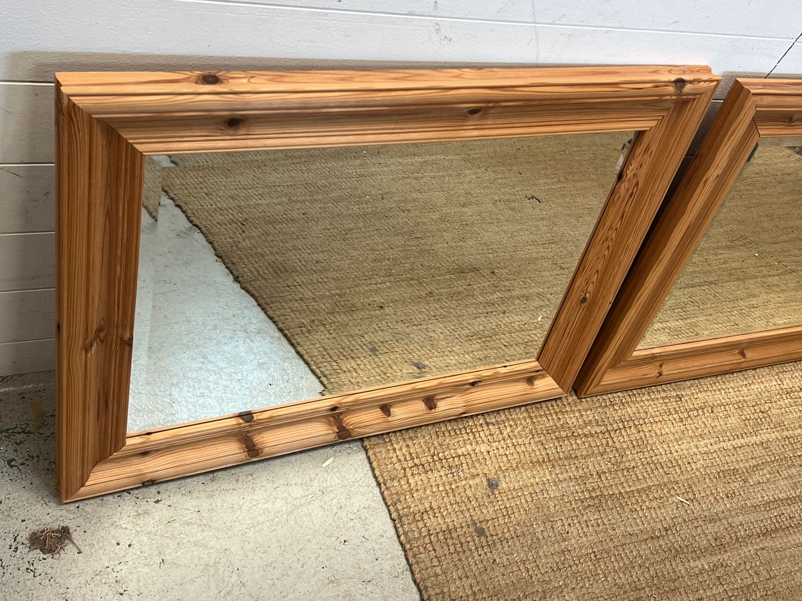 A pair of pine mirrors 94cm x 67cm - Image 2 of 2