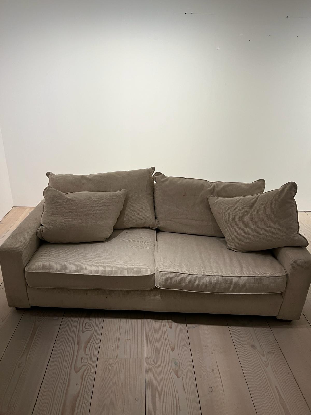 A large two seater Collins and Hayes sofa (H74cm W214cm D95cm SH42cm) Condition Report stains - Image 2 of 13