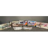 A selection of boxed and unboxed model kits to include Matchbox, Airfix and Frog