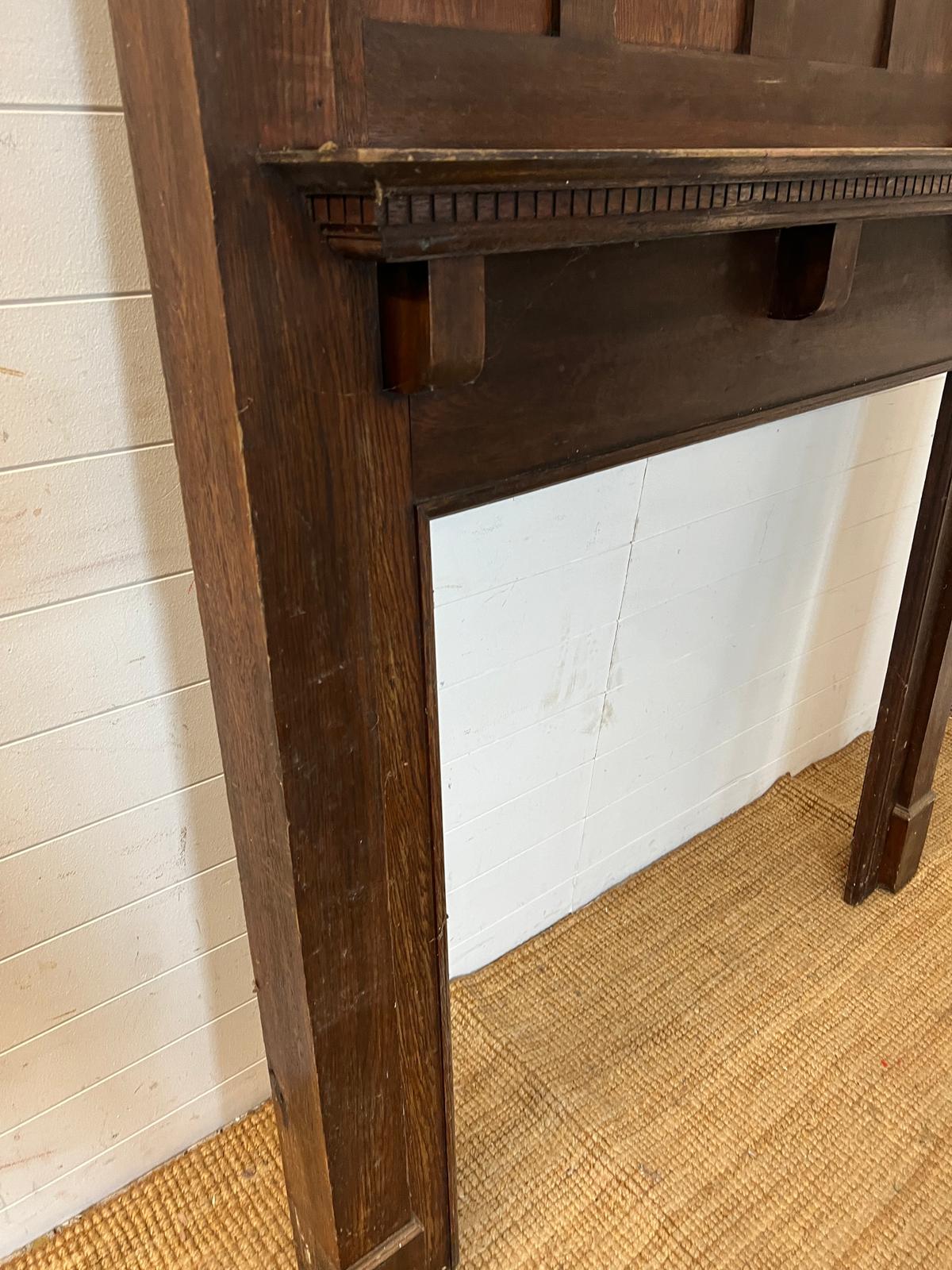 An oak panelled fire surround 183cm x 142cm - Image 2 of 4