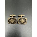 A pair of Art Deco style 9ct gold gentleman's cufflinks (Total weight 8.8g) THIS IS SILVER NOT FOR