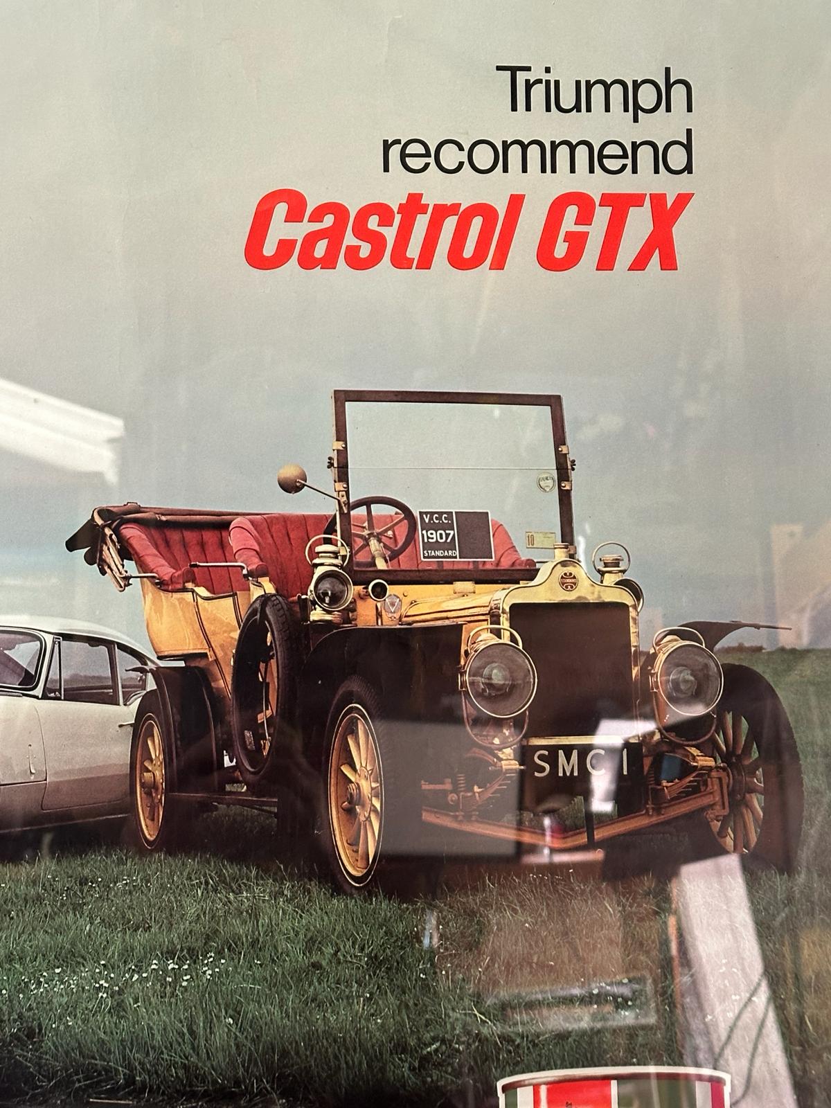 A vintage Triumph Recommend Castrol GTX featuring The 1907 6 cylinder Standard 67cm x 97cm - Image 2 of 4