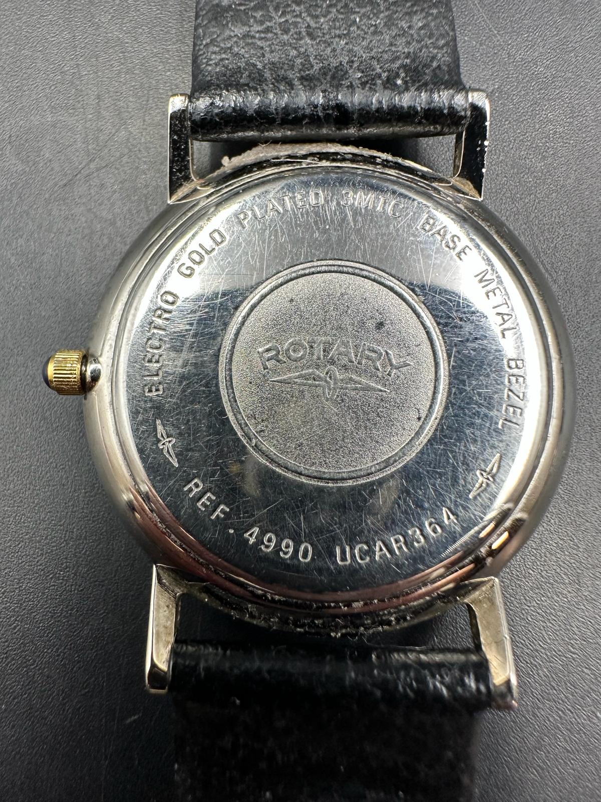 A Rotary wristwatch on leather strap, gold plated, model reference number 4990 UCAR 364 - Image 4 of 6