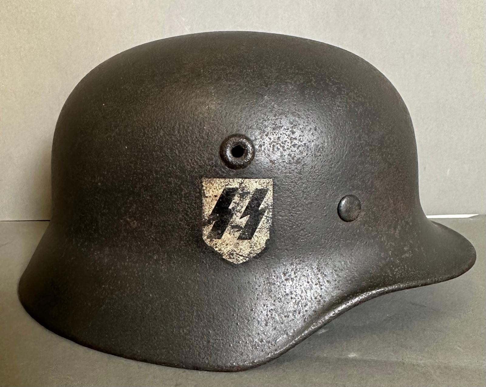 A WWII Waffen SS Field Helmet, with liner - Image 5 of 9