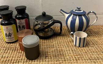 A selection of teapots and various tea making items