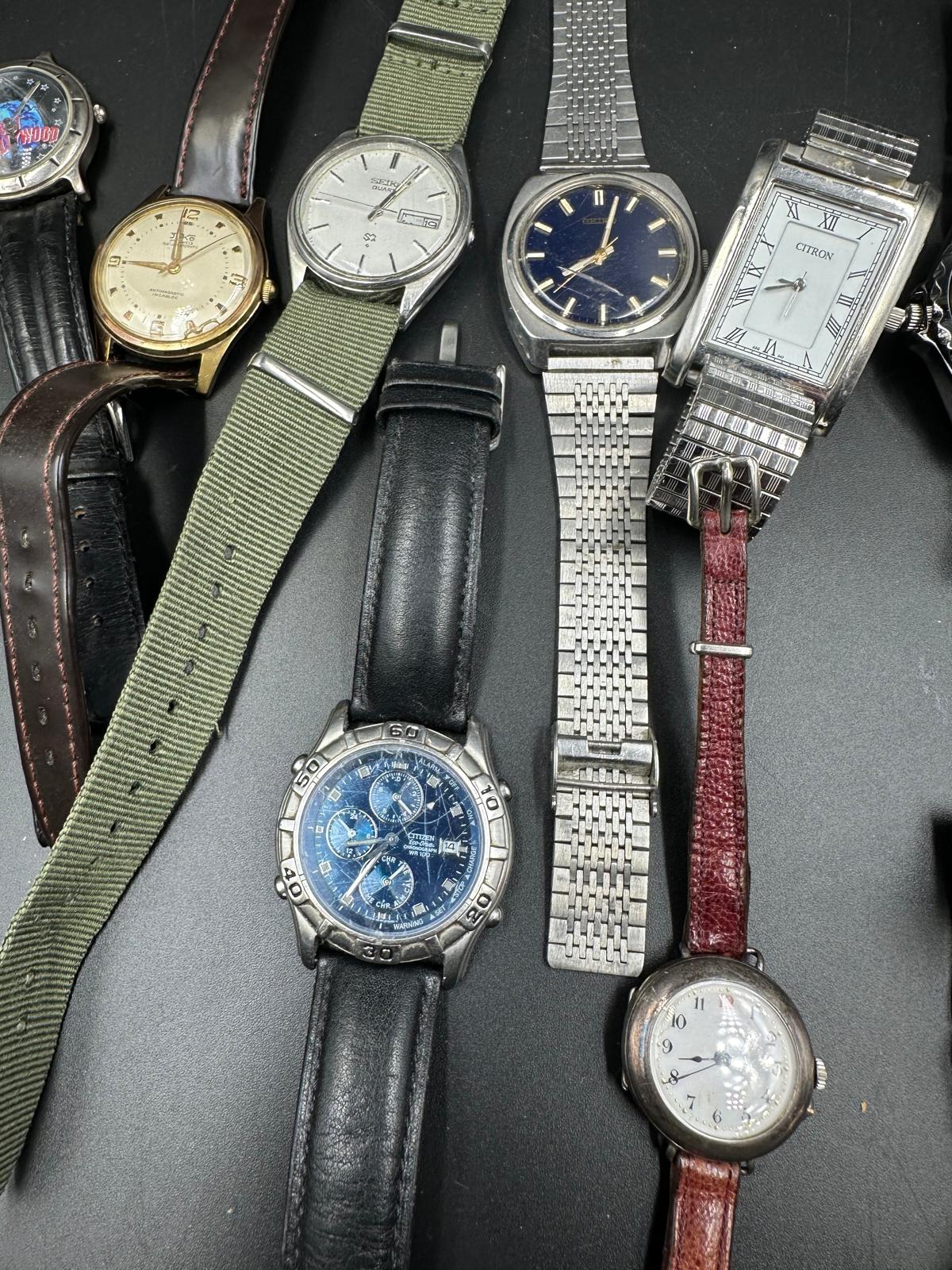 A selection of ten various wristwatches makers to include Seiko, Citron, Slazenger, Citizen etc. - Image 4 of 5