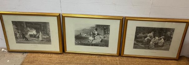 A set of three French prints (88cm x 69cm frame size)