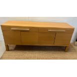 An Ikea sideboard with two narrow drawers sitting above the cupboard (H69cm W156cm D40cm0